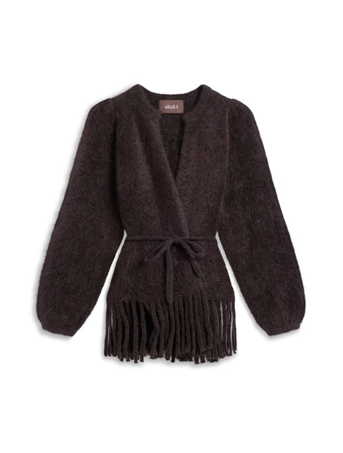 Fidele Chunky Cardigan, Dark Brown