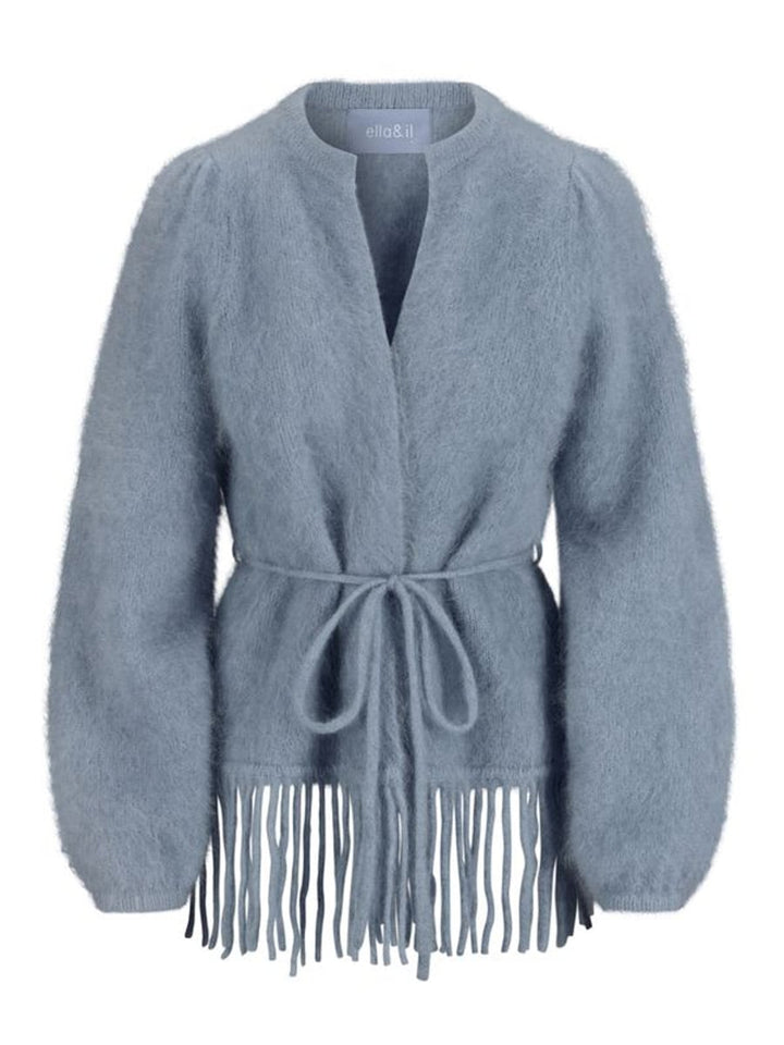 Ella &amp; il denim blå cardigan ballongermer - forfra