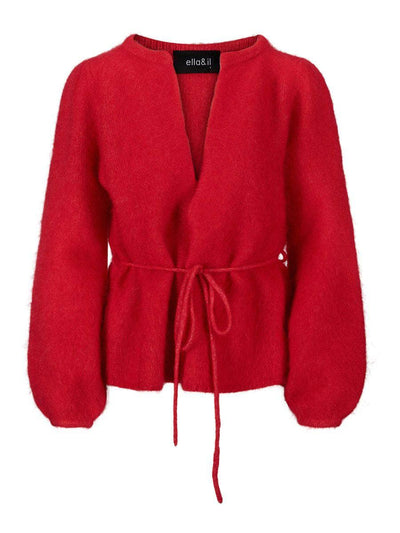 Fredrikke Chunky Cardigan, Bright Red