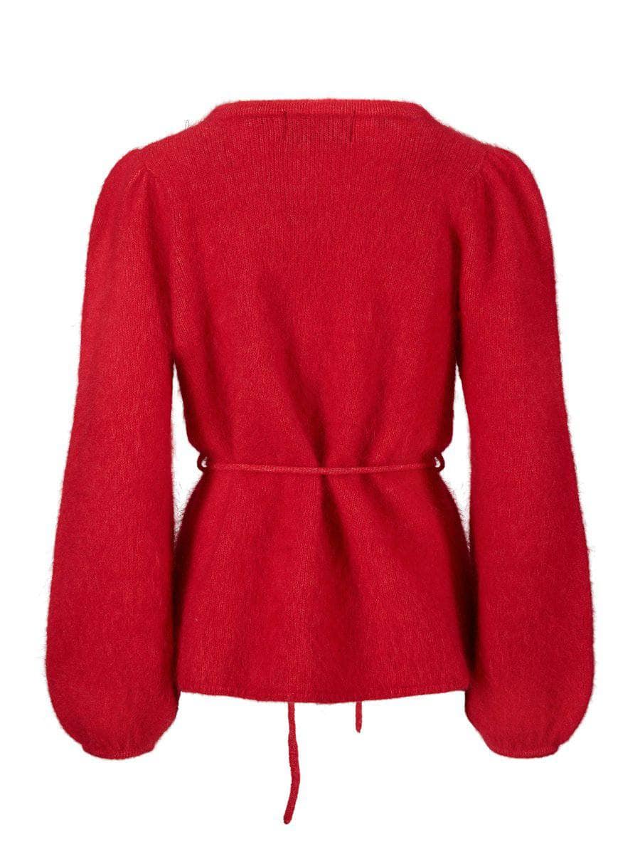 Fredrikke Chunky Cardigan, Bright Red