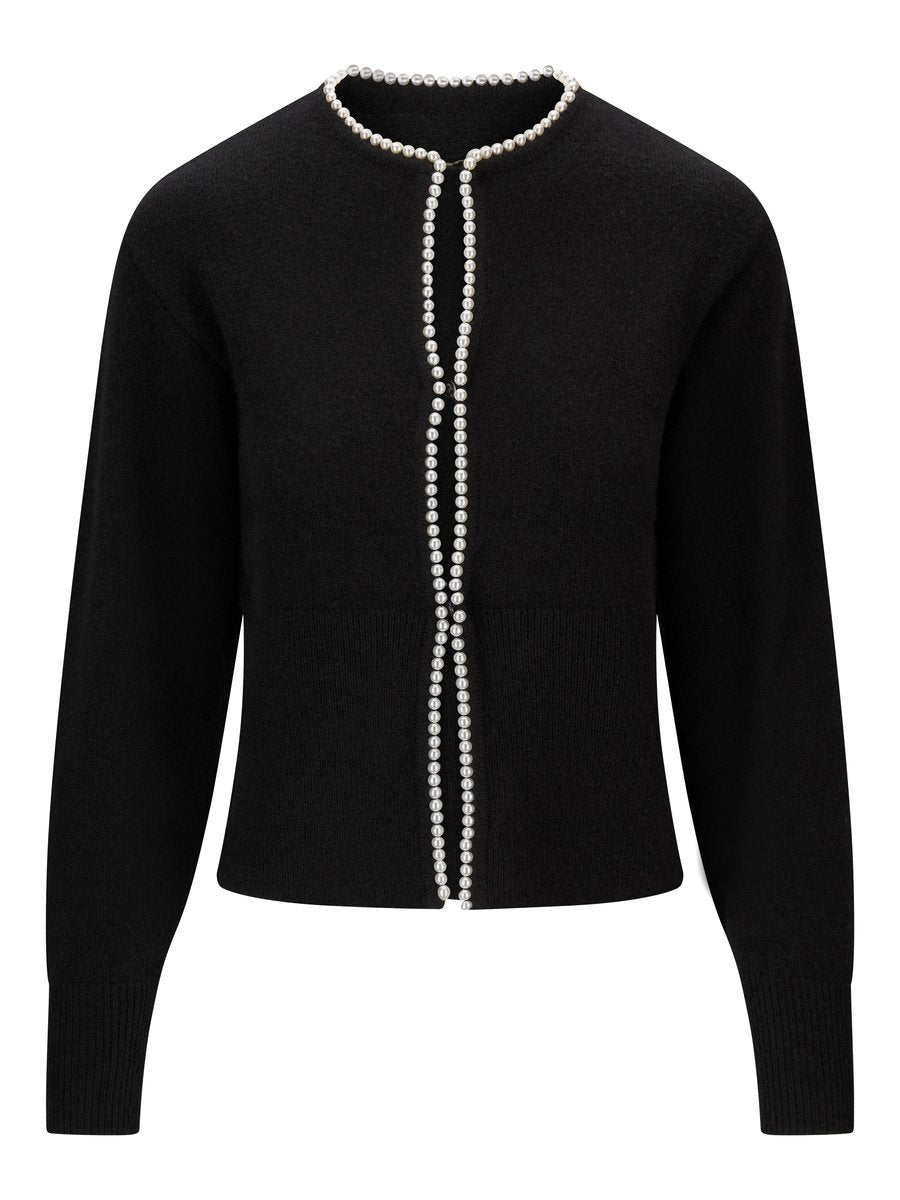Mika Merino Cardigan, Black