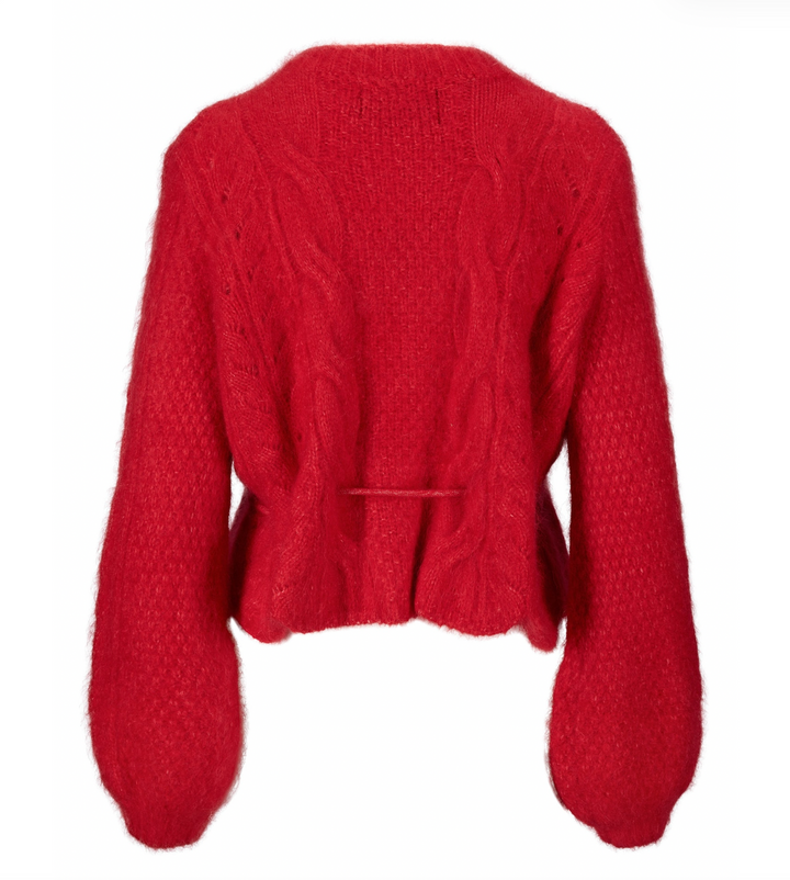 Ella &amp; il knallrød cardigan - bakfra