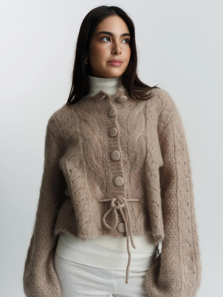Sophia Chunky Cardigan, Hazel Beige