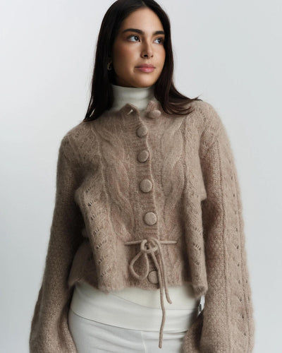 Sophia Chunky Cardigan, Hazel Beige