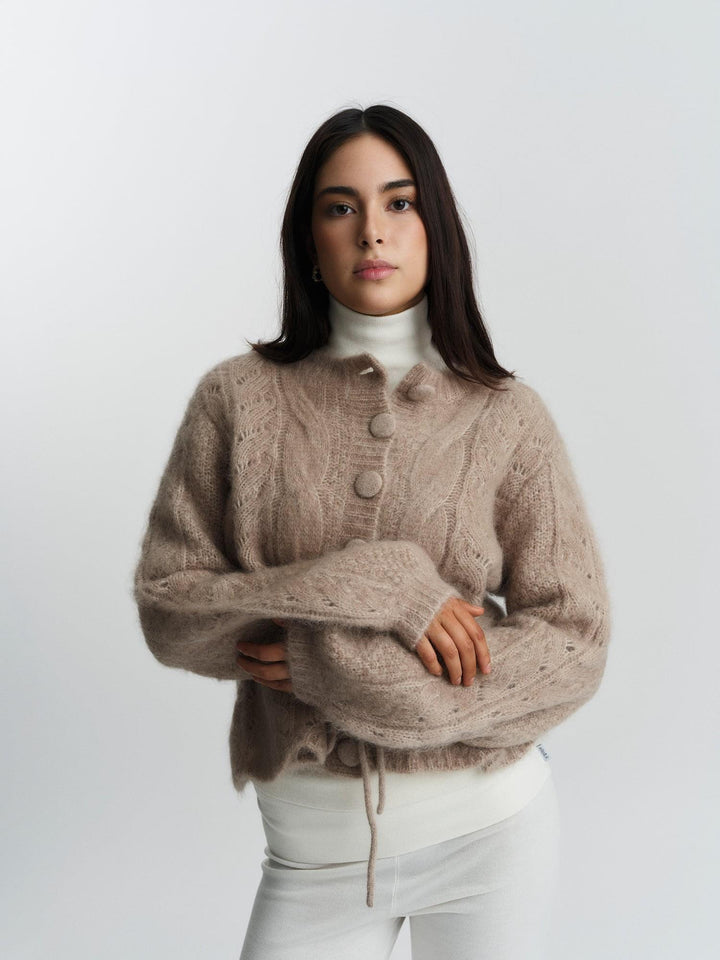 Sophia Chunky Cardigan, Hazel Beige
