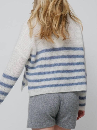 Lui Mohair Sweater, Blue Stripe