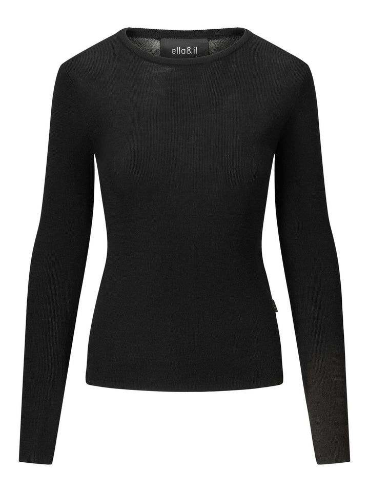 Lyla Merino Sweater, Black