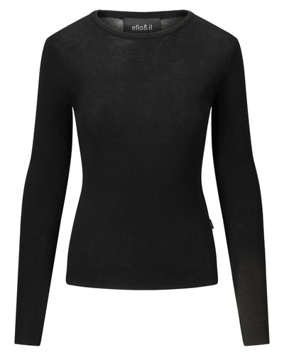 Lyla Merino Sweater, Black