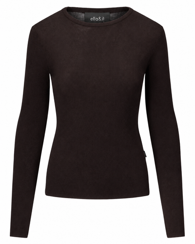 Lyla Merino Sweater, Dark Brown