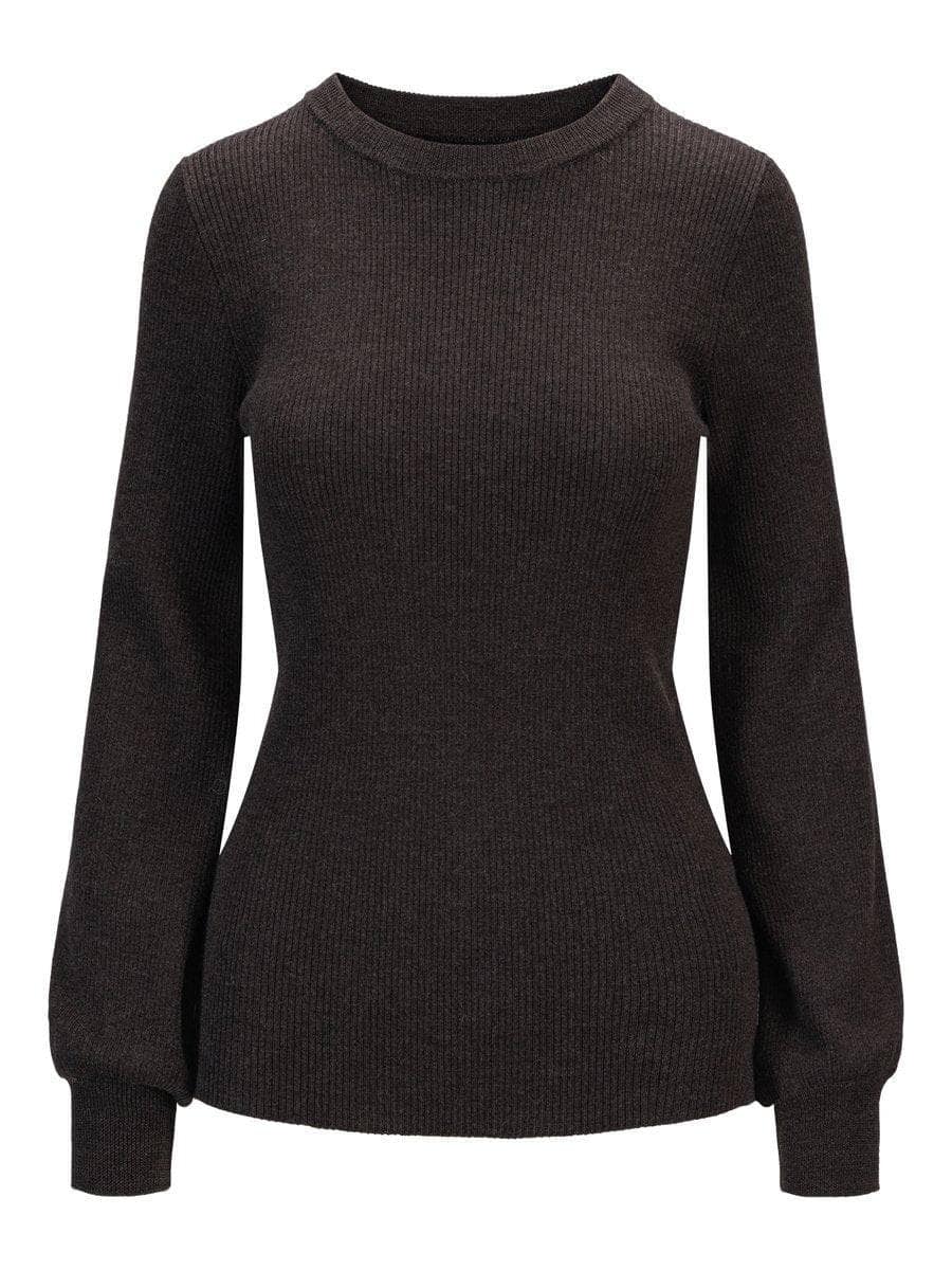 Mathilda Merino Sweater, Dark brown melange fra Ella & il hos Tråkk Inn