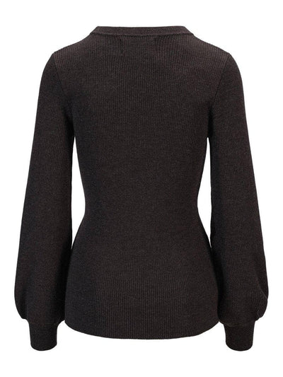 Mathilda Merino Sweater, Dark brown melange fra Ella & il - bilde 2