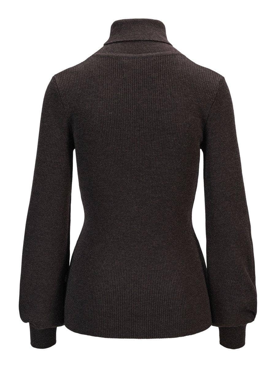 Rosie Merino Sweater, Dark brown melange fra Ella & il - bilde 2