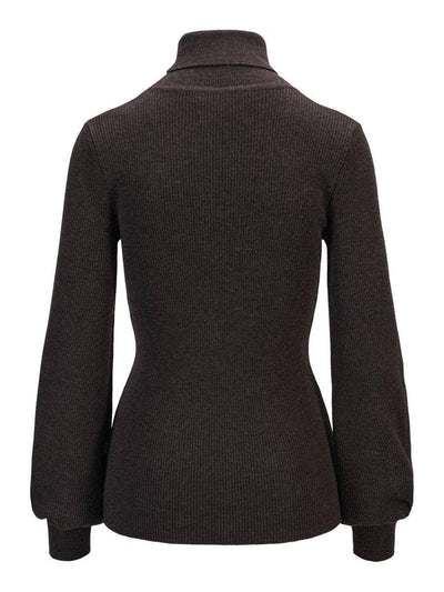 Rosie Merino Sweater, Dark brown melange fra Ella & il - bilde 2