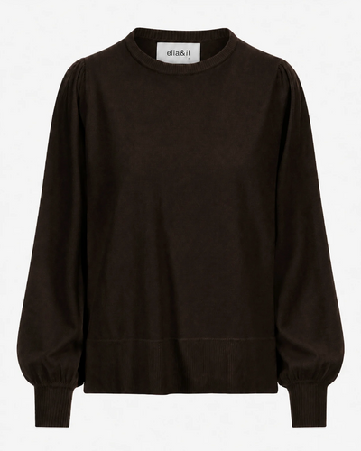 Sonja Merino Sweater, Dark Brown