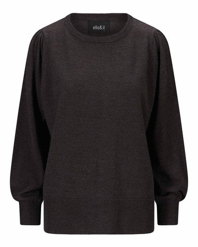 Sonja Merino Sweater, Dark Brown Melange
