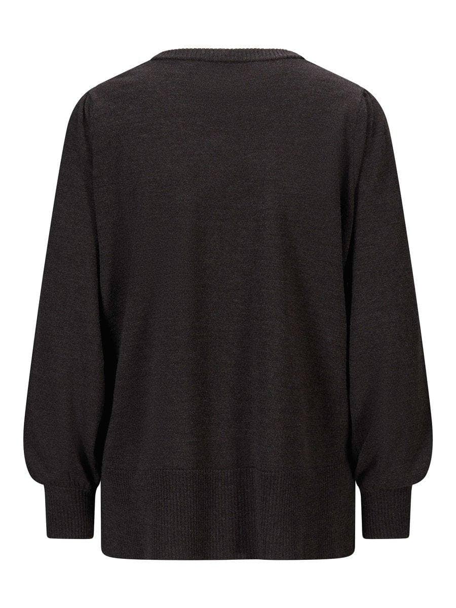 Sonja Merino Sweater, Dark Brown Melange fra Ella & il - bilde 2
