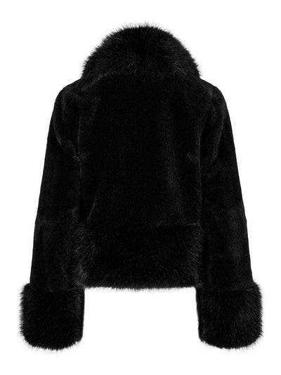 Adina Fake Fur Jacket, Black