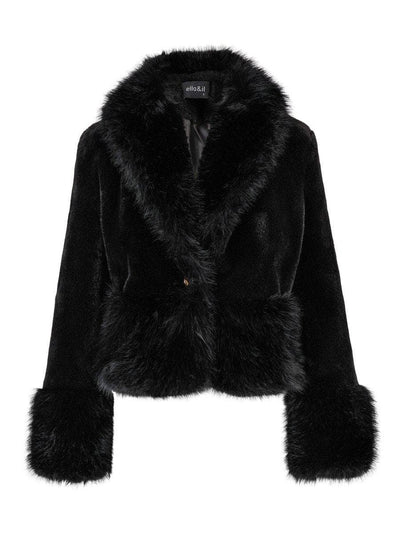 Adina Fake Fur Jacket, Black