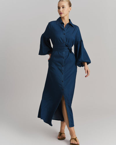 Inez Tencel Dress, Dark Blue