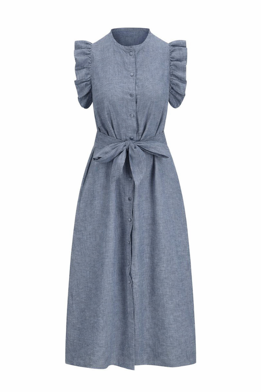 Pam Linen Dress, Denim Blue