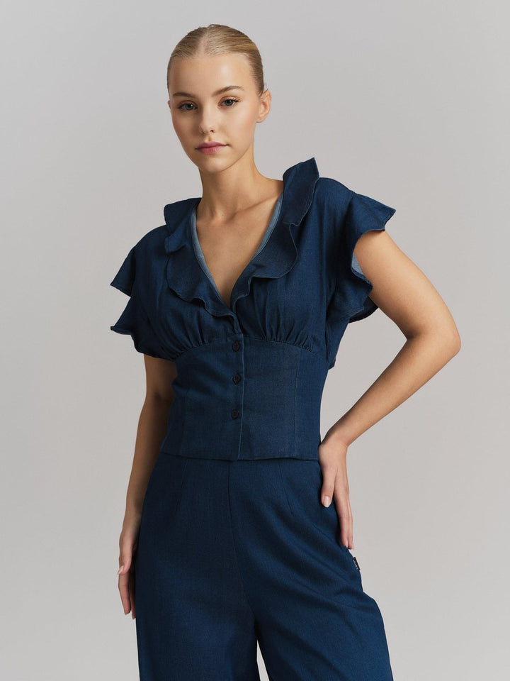 Dita Tencel Top, Dark Blue