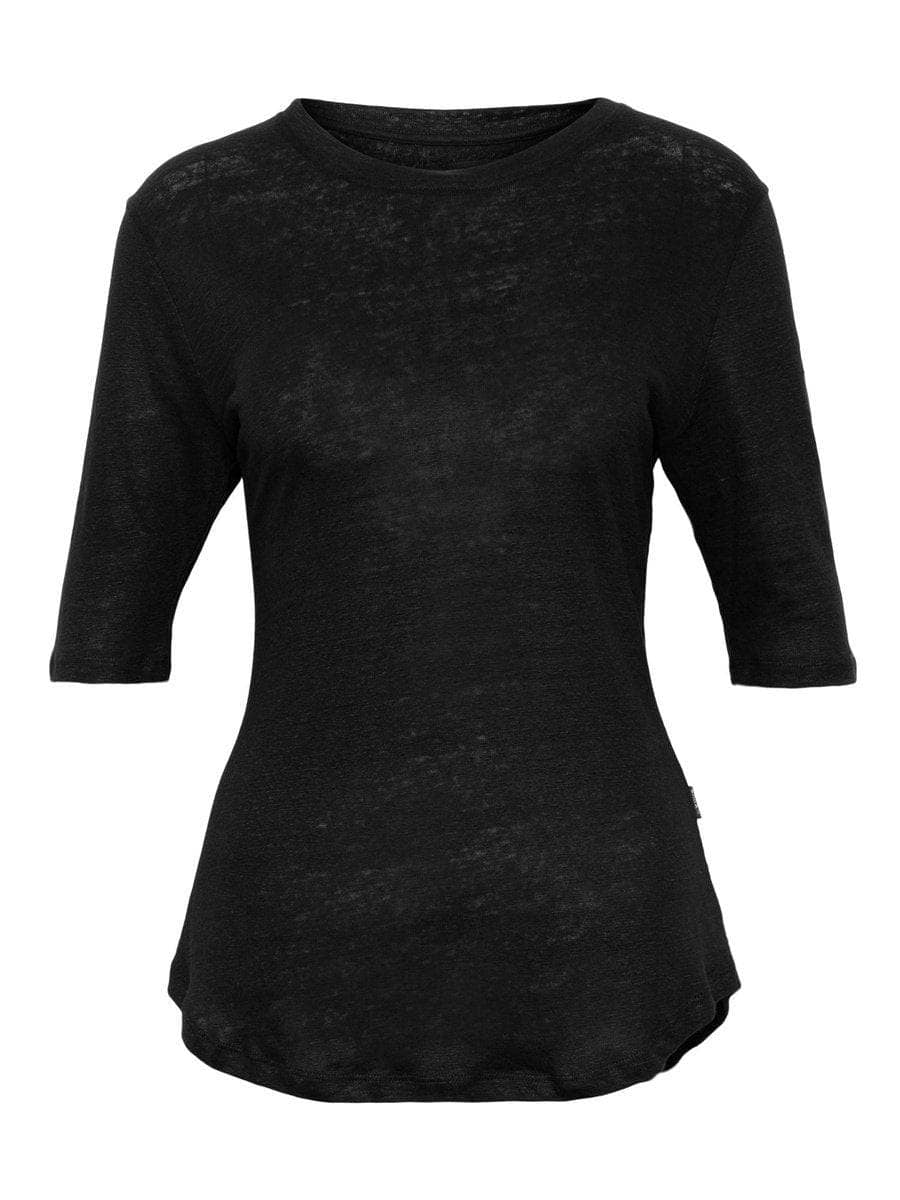 Karina Linen Tee, Black
