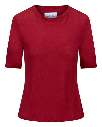 Karina Linen Tee, Red