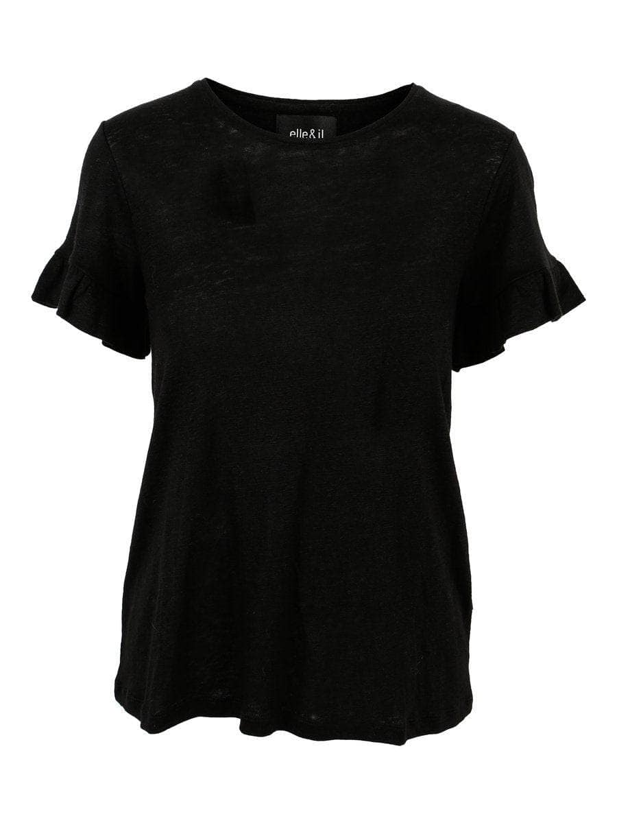 Lara Linen Tee, Black