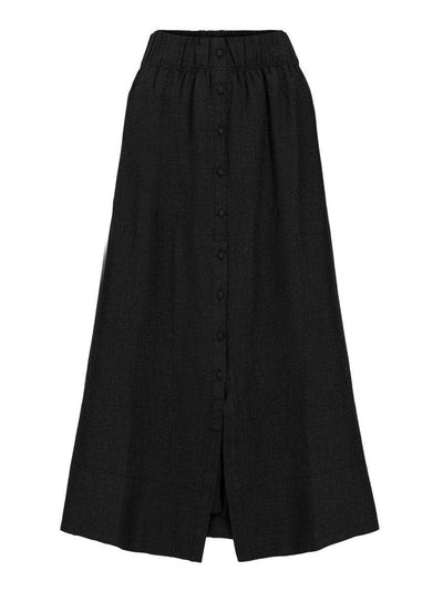 Thea Linen Skirt, Black