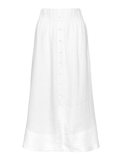 Thea Linen Skirt, White