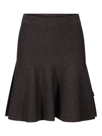 Triny Merino Skirt, Dark Brown Melange