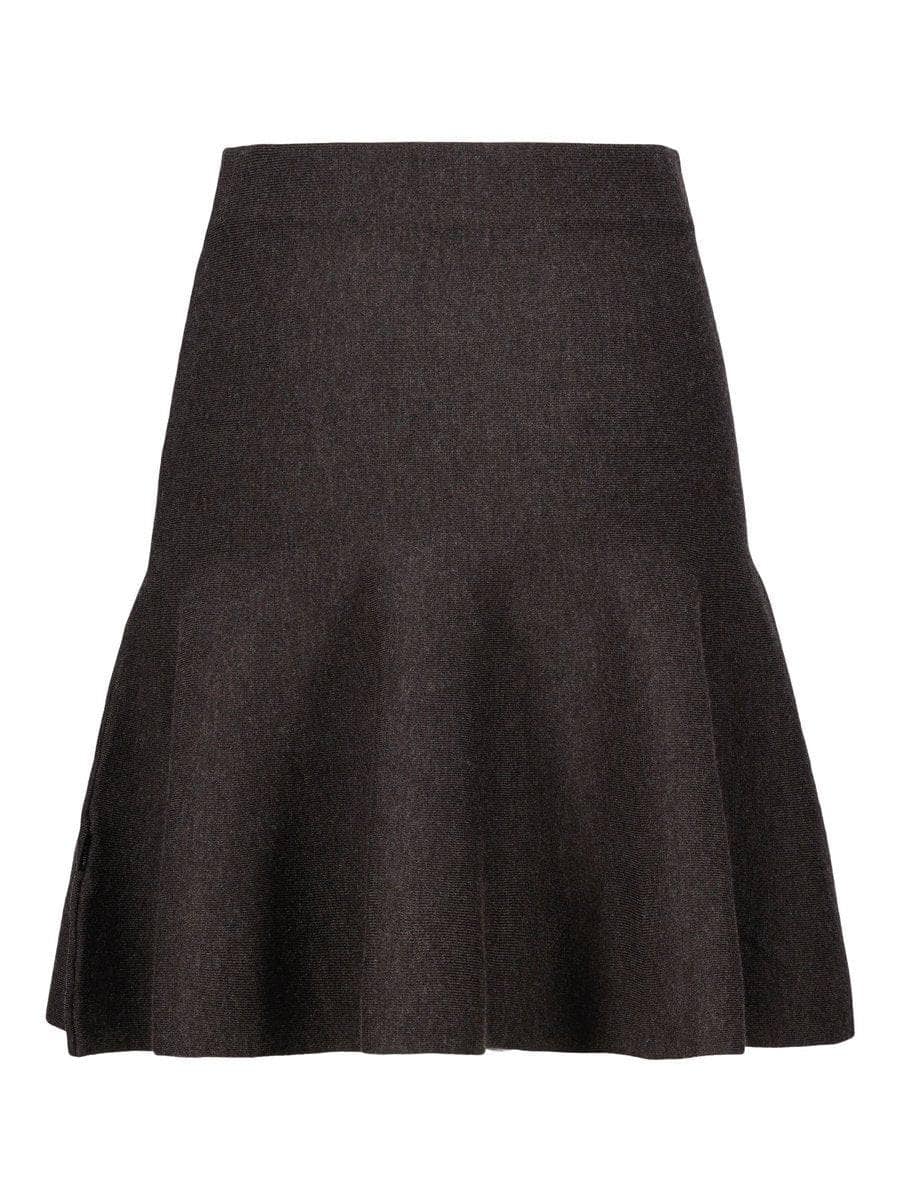 Triny Merino Skirt, Dark Brown Melange