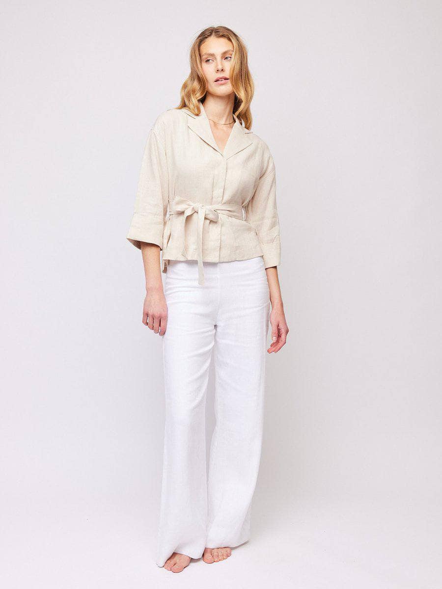 Marita Linen Shirt, Beige