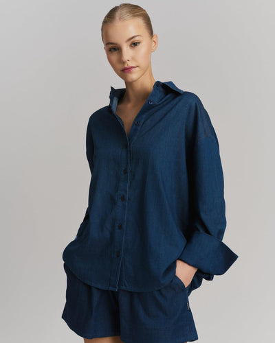 Sunniva Tencel Shirt, Dark Blue