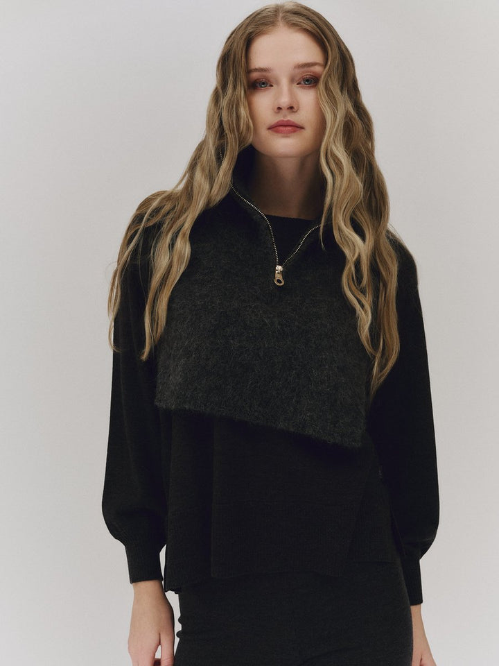 Ella &amp; il svart genser - på modell