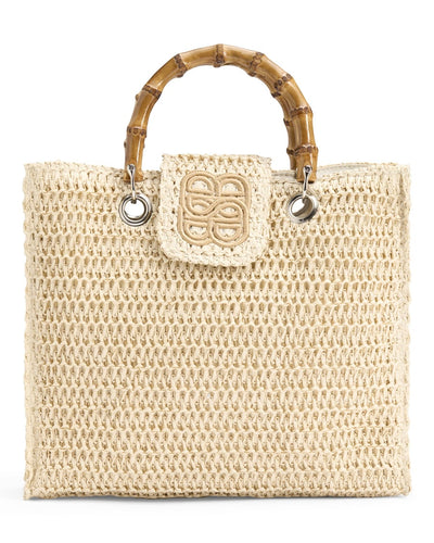 Evelyn Straw Bag, Beige