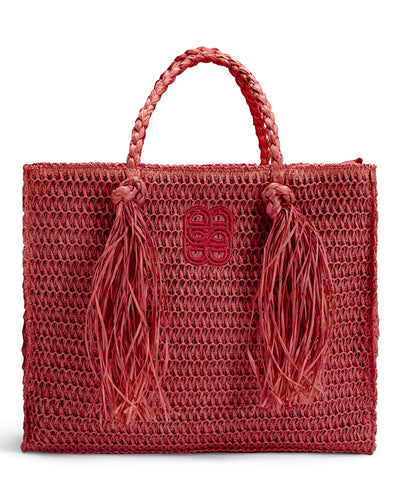 Sigrid Straw Bag, Red