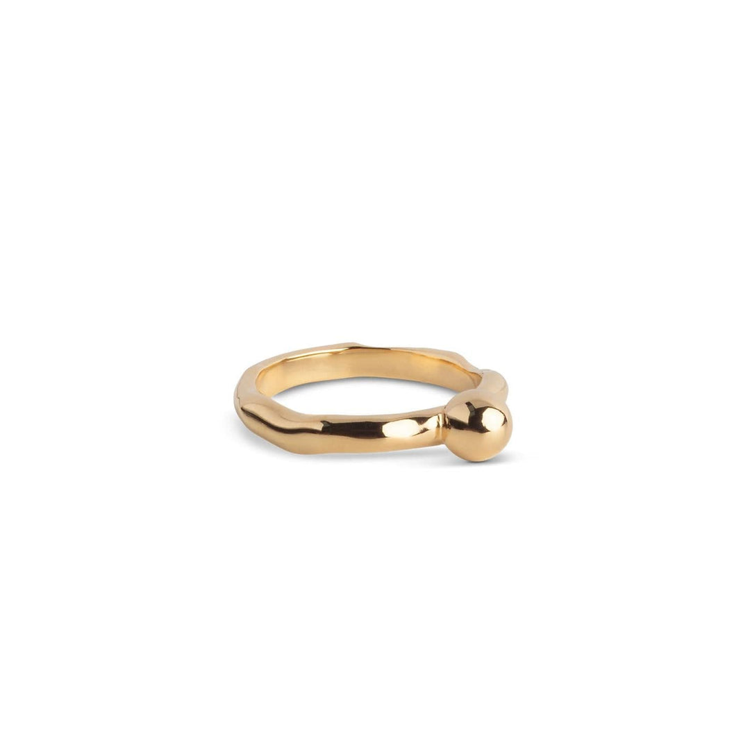 ENAMEL gull smykker ring - fra siden