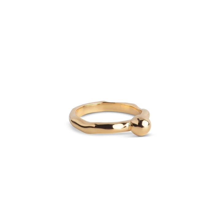 ENAMEL gull smykker ring - fra siden