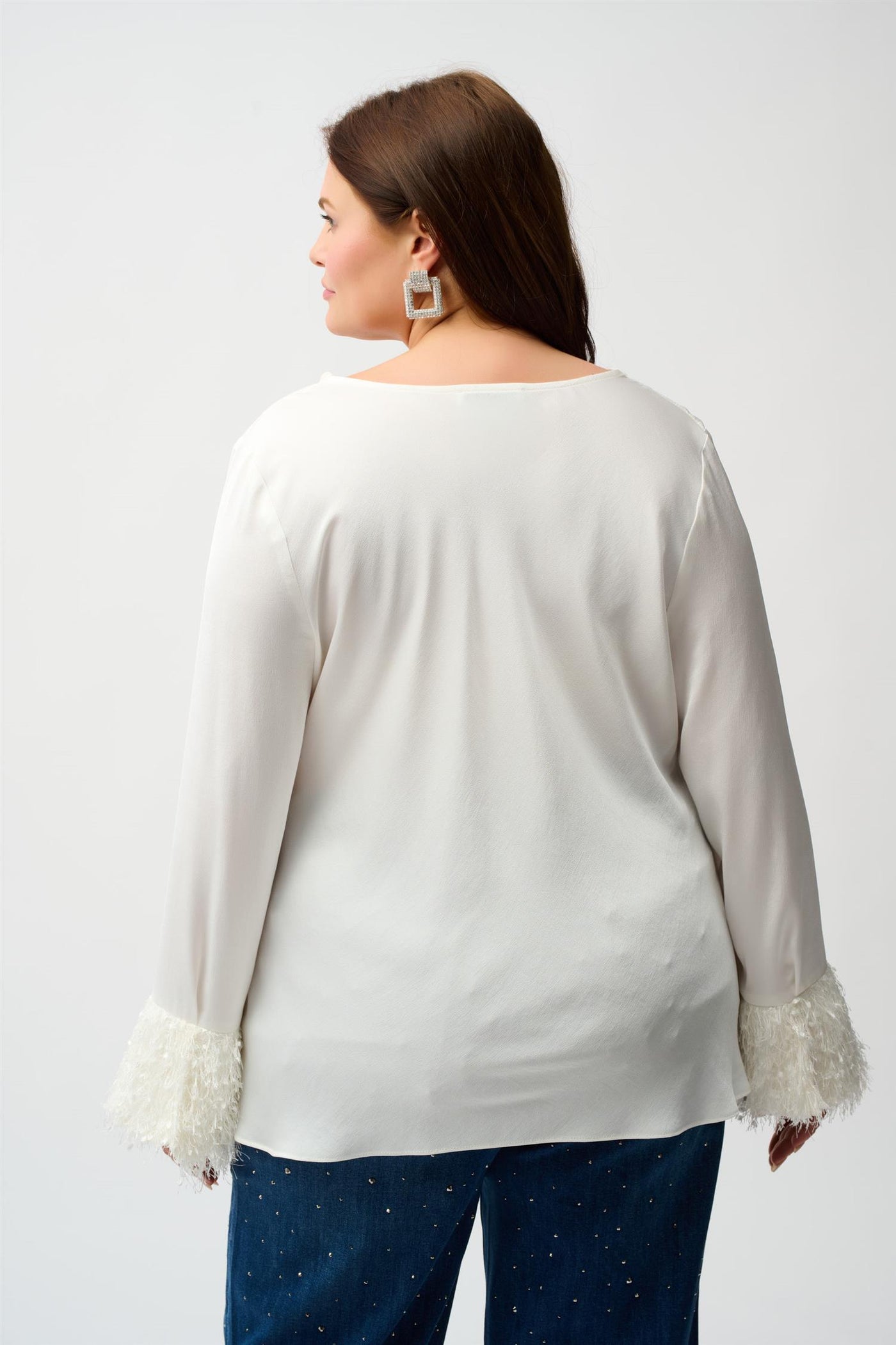 Recycled Satin Cowl Neck Top, Winter White fra Joseph Ribkoff - bilde 6