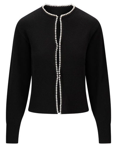 Mika Merino Cardigan, Black