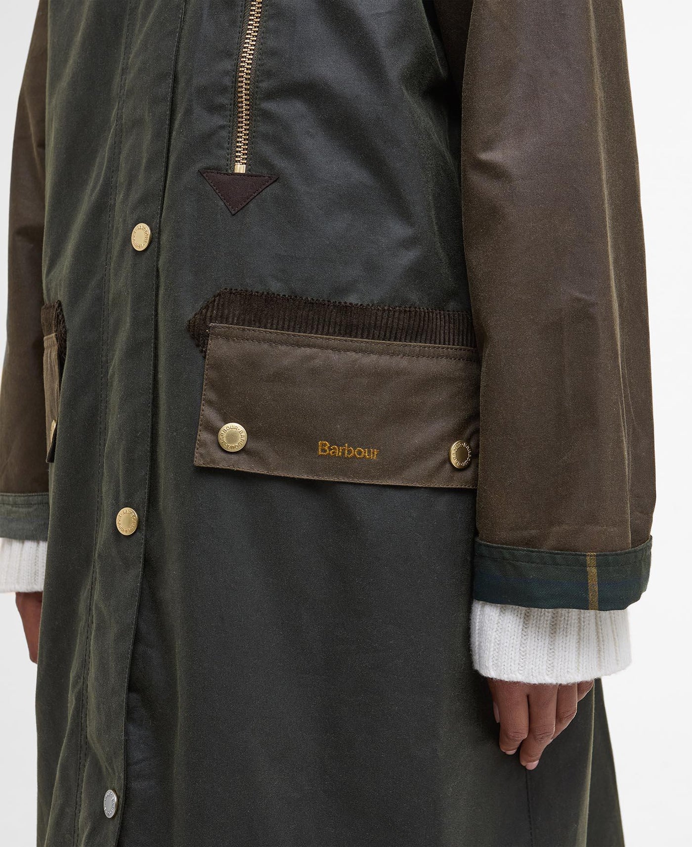 Evette Wax Jacket, Olive fra Barbour - bilde 5