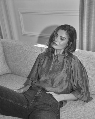 TassyCC Collar Blouse, Plum