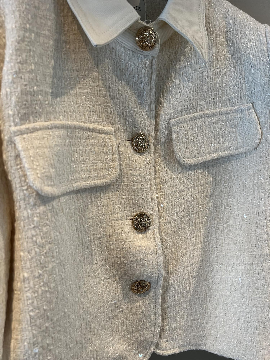 From Paris With Love ecru jakke blazer - detaljbilde
