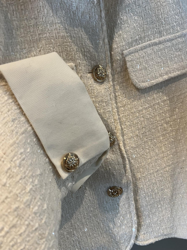 From Paris With Love ecru jakke blazer - detaljbilde
