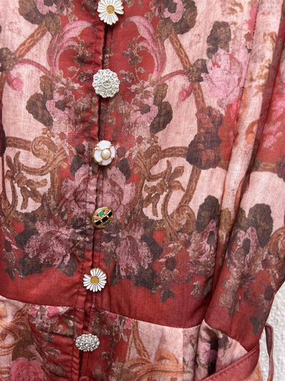 Kort kjole m/blomster, Bordeaux fra From Paris With Love - bilde 5