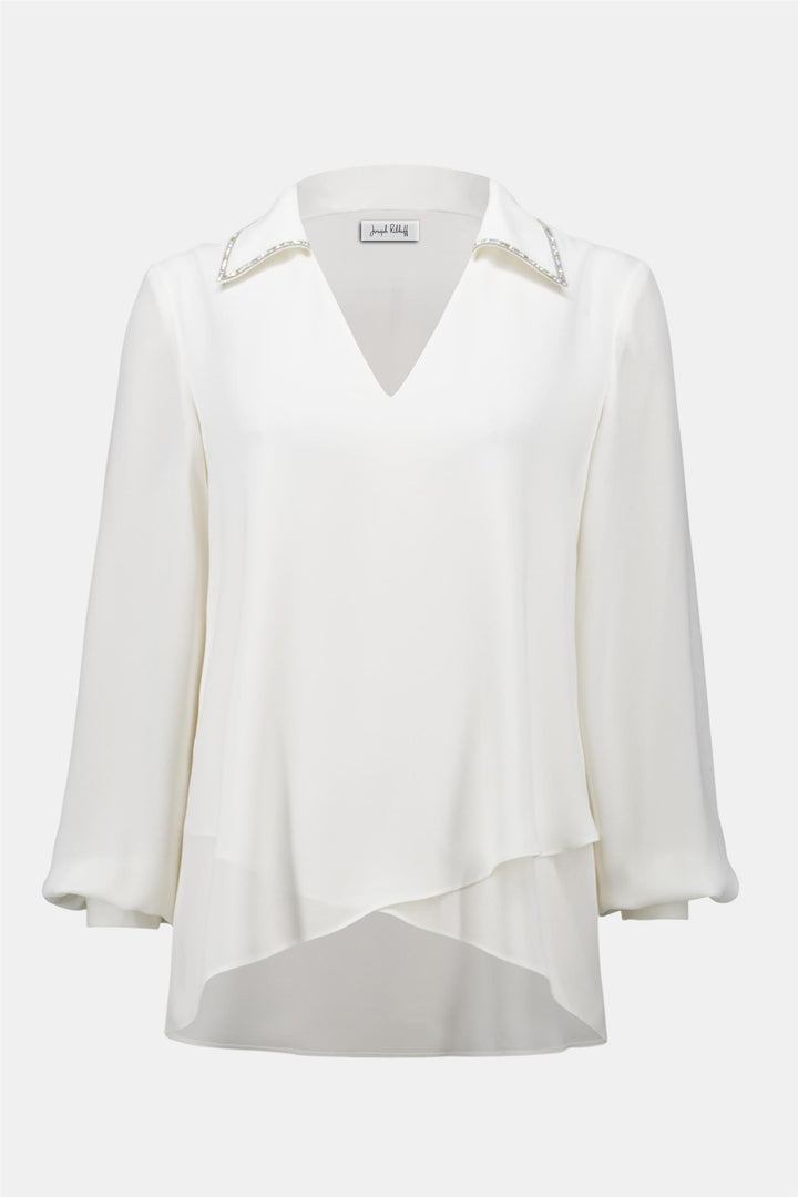 Joseph Ribkoff hvit bluse - forfra