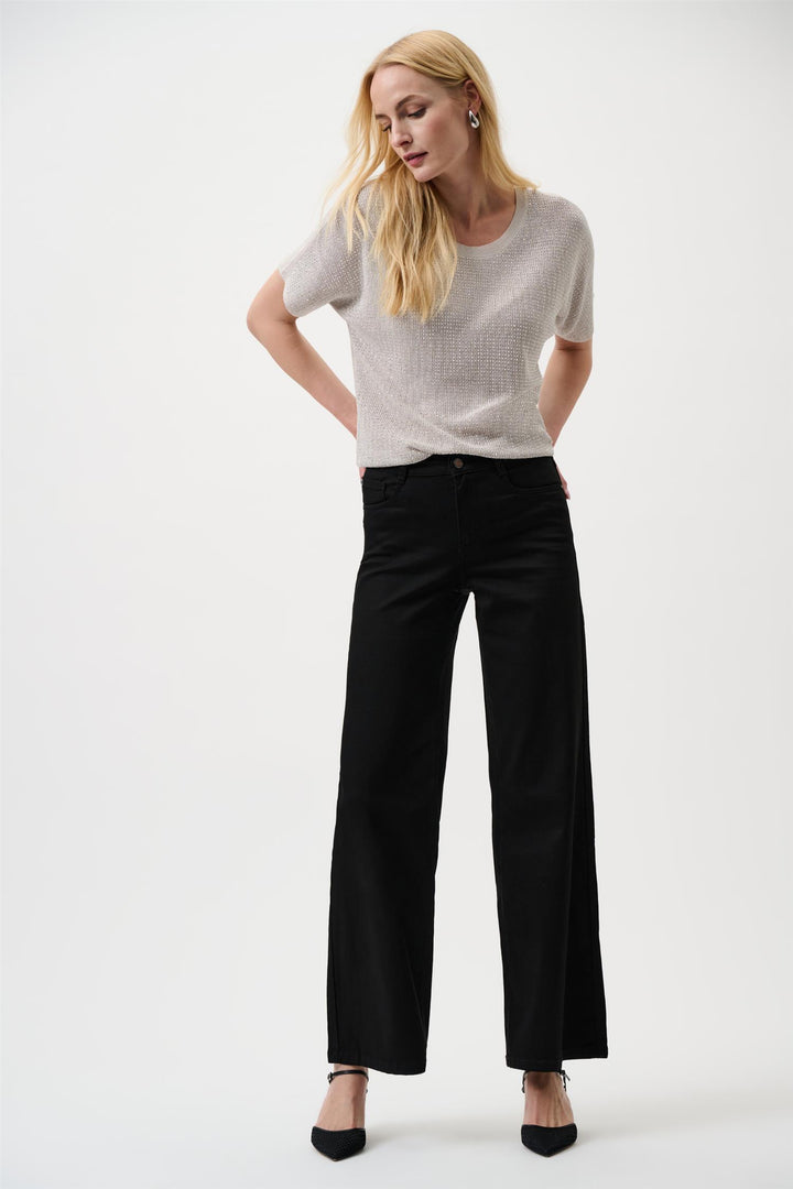 Joseph Ribkoff svart bukse jeans - på modell forfra