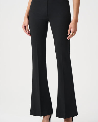 Scuba Crepe Flared Pull-On Pants, Black