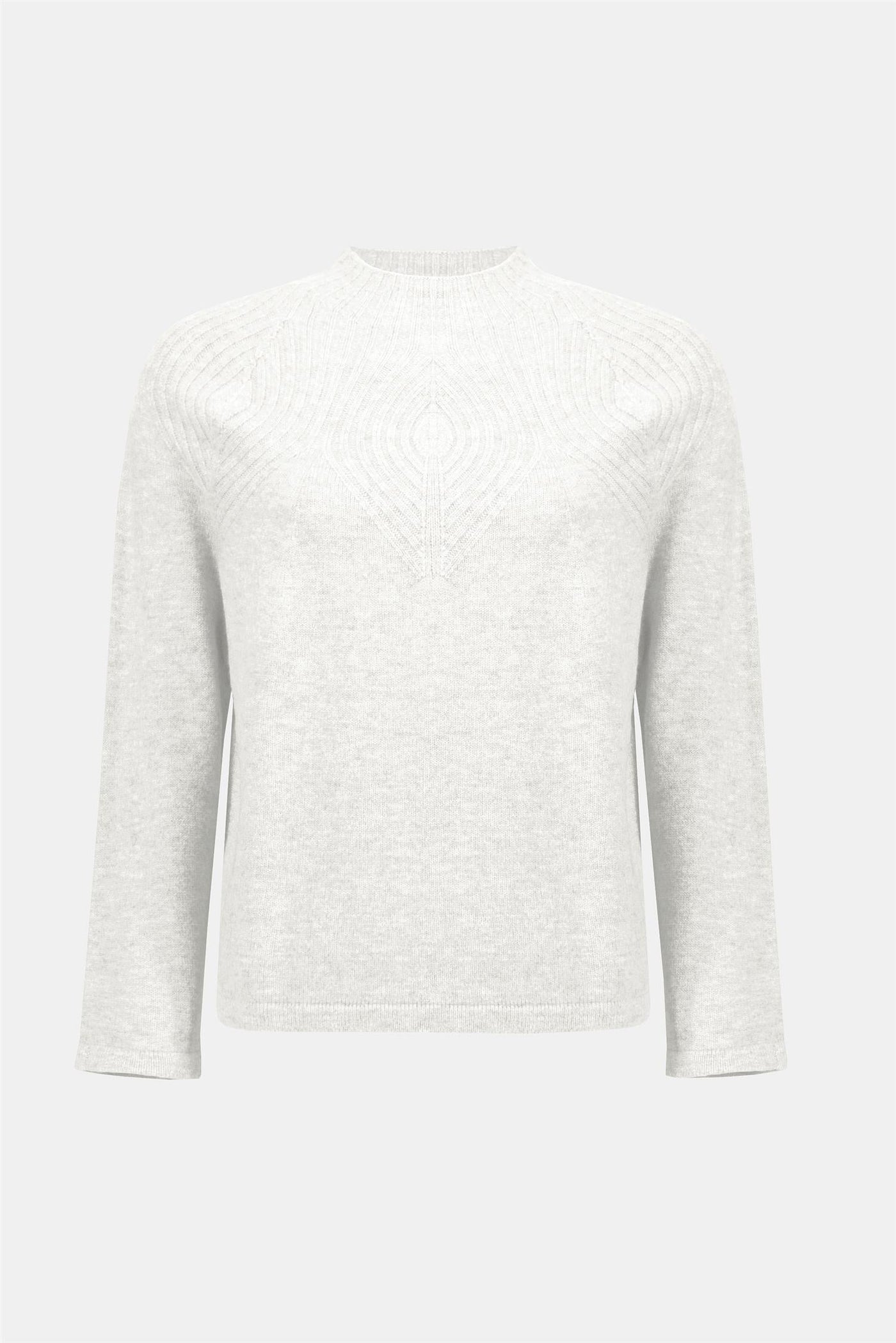 Wool Blend Sweater with Placement Stitch, Winter White fra Joseph Ribkoff hos Tråkk Inn